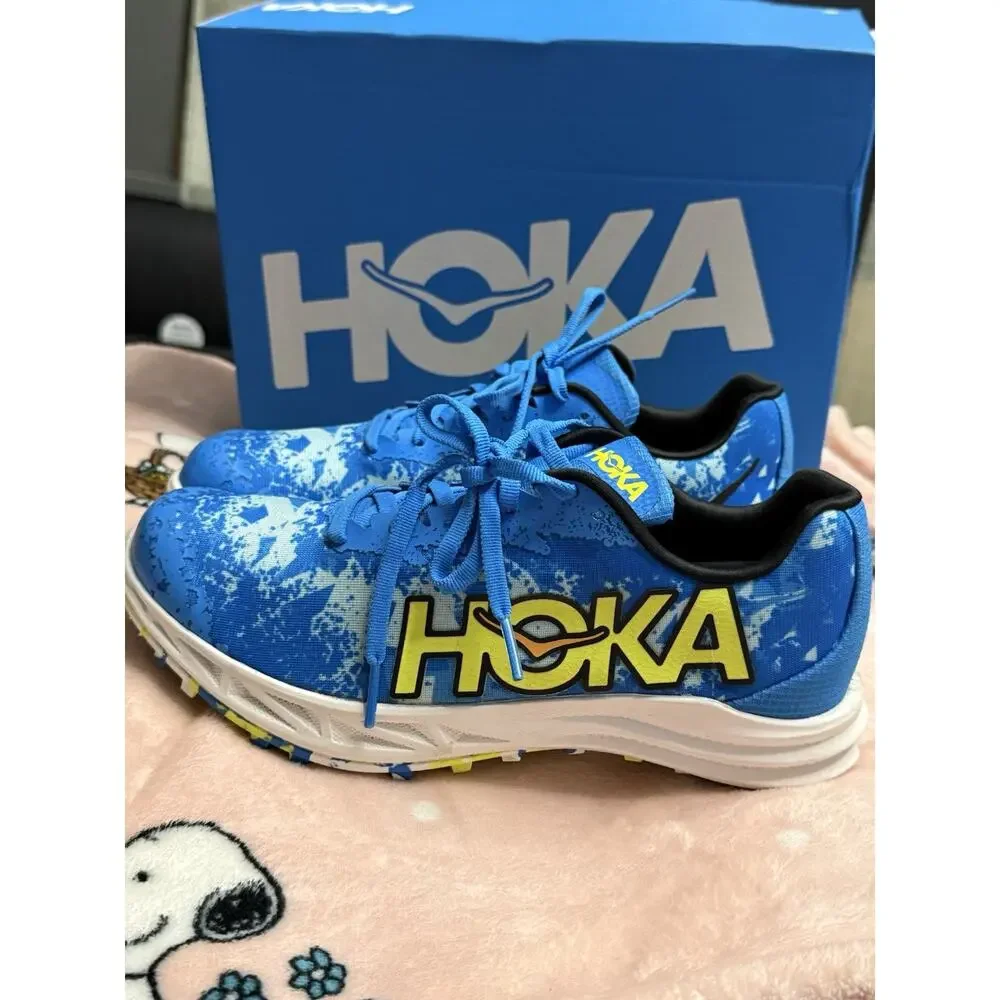 HOKA Crescendo XC Spikeless Blue/Yellow Colorblock Low Top Lace-Up Track Shoes